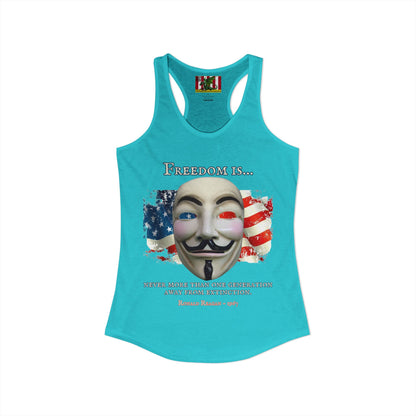 Ronald Reagan Freedom Vendetta Women's Racerback Tank Top by theGreenDragonTavern.shop