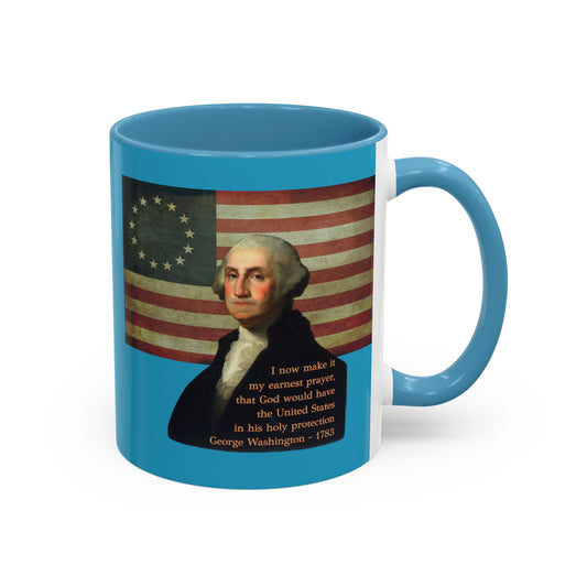 Washington's Earnest Prayer Turquoise Accent Mug by theGreenDragonTavern.shop