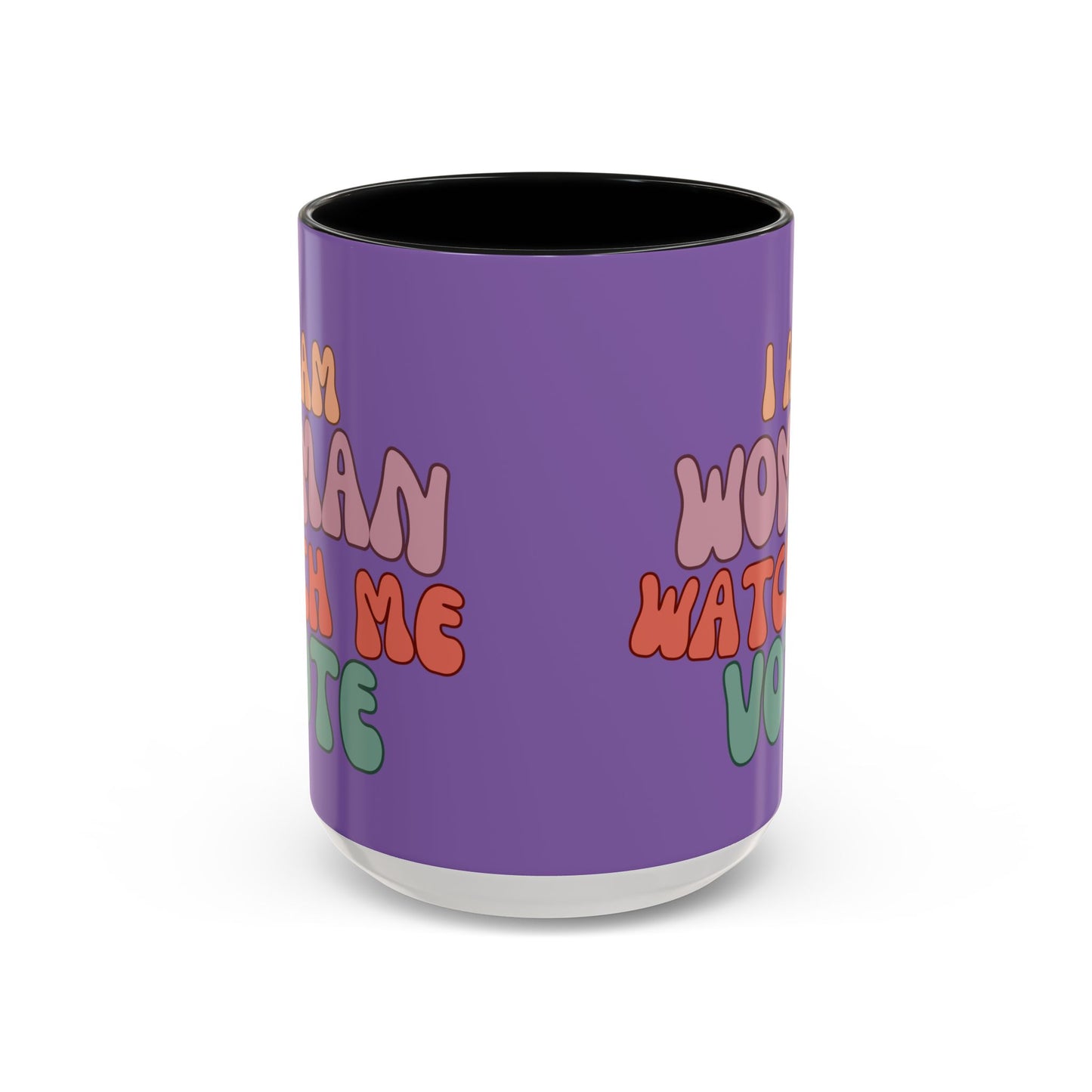 I Am Woman Watch Me Vote Light Purple Accent Mug by theGreenDragonTavern.shop