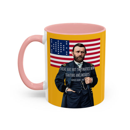 "Traitors and Patriots" Ulysses Grant Yellow Accent Mug by theGreenDragonTavern.shop