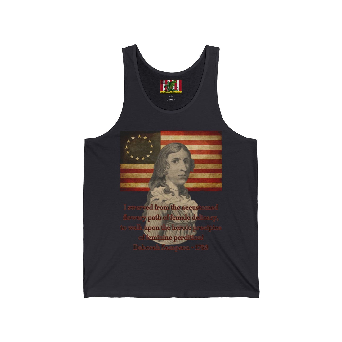 Deborah Sampson, America's Mulan Unisex Jersey Tank Top by theGreenDragonTavern.shop
