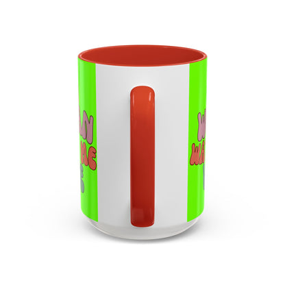 I Am Woman Watch Me Vote Light Green Accent Mug by theGreenDragonTavern.shop