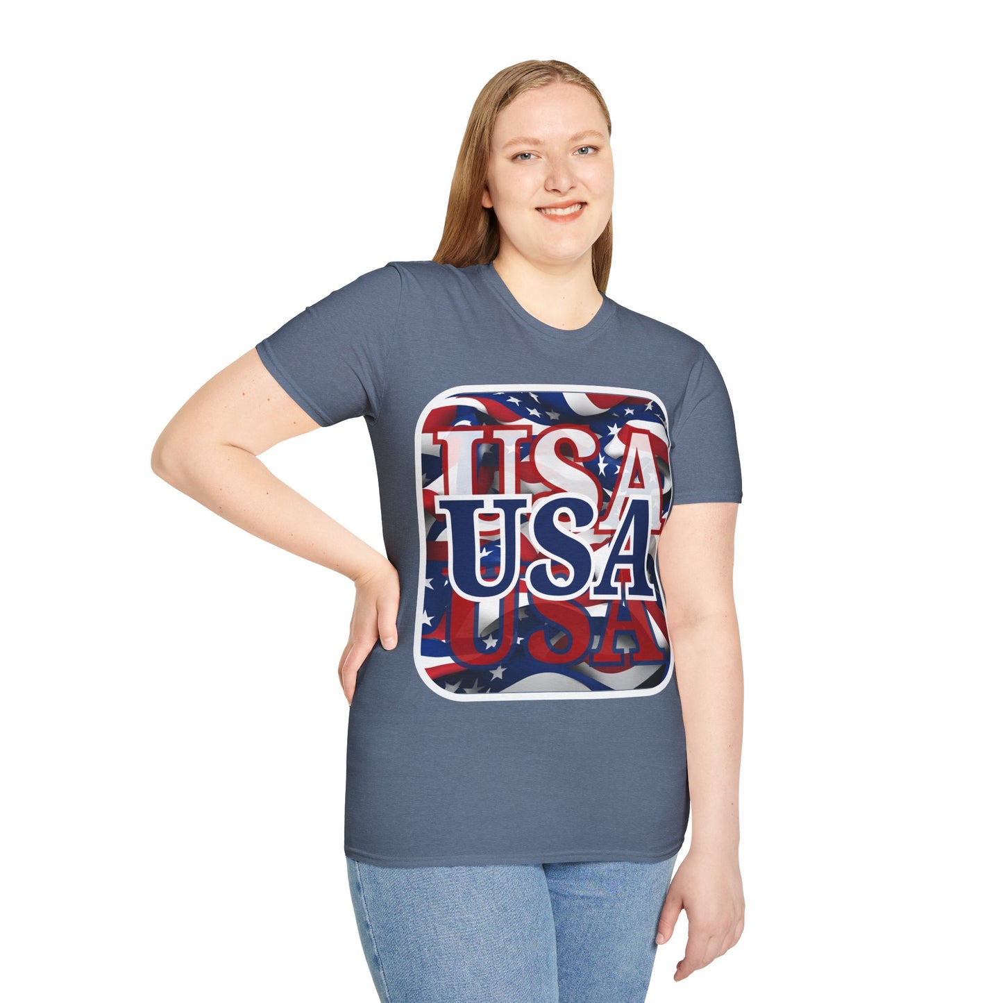 Red White and BLUE USA Patriot Dark colors Unisex T-Shirt by theGreenDragonTavern.shop