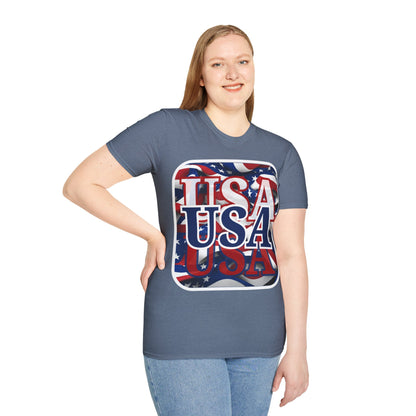 Red White and BLUE USA Patriot Dark colors Unisex T-Shirt by theGreenDragonTavern.shop