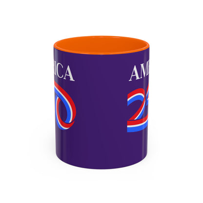 America 250 Dark Purple Accent Mug by theGreenDragonTavern.shop