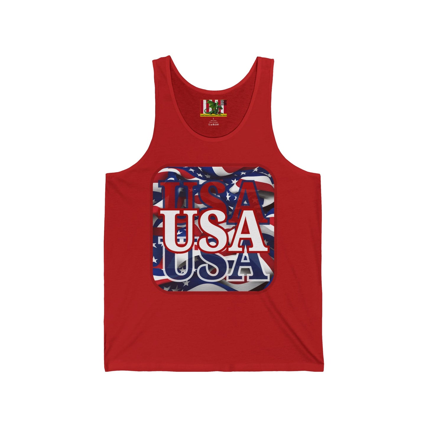 Red WHITE and Blue USA Patriot Unisex Jersey Tank Top by theGreenDragonTavern.shop