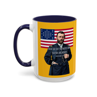 "Traitors and Patriots" Ulysses Grant Yellow Accent Mug by theGreenDragonTavern.shop