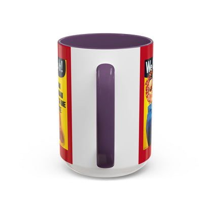 I Am Woman Watch Me Vote Rosie Red Accent Mug by theGreenDragonTavern.shop