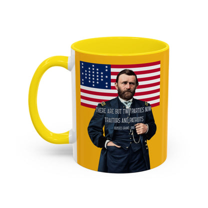 "Traitors and Patriots" Ulysses Grant Yellow Accent Mug by theGreenDragonTavern.shop
