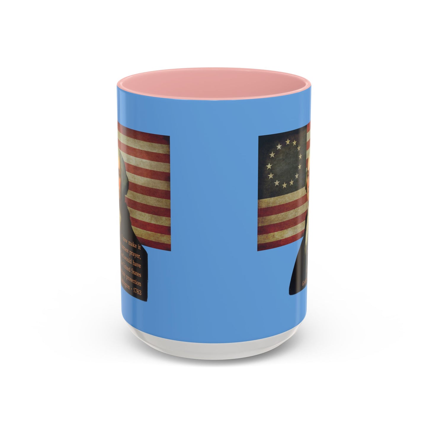 Washington's Earnest Prayer Light Blue Accent Mug by theGreenDragonTavern.shop