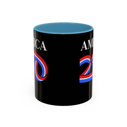 America 250 Black Accent Mug by theGreenDragonTavern.shop