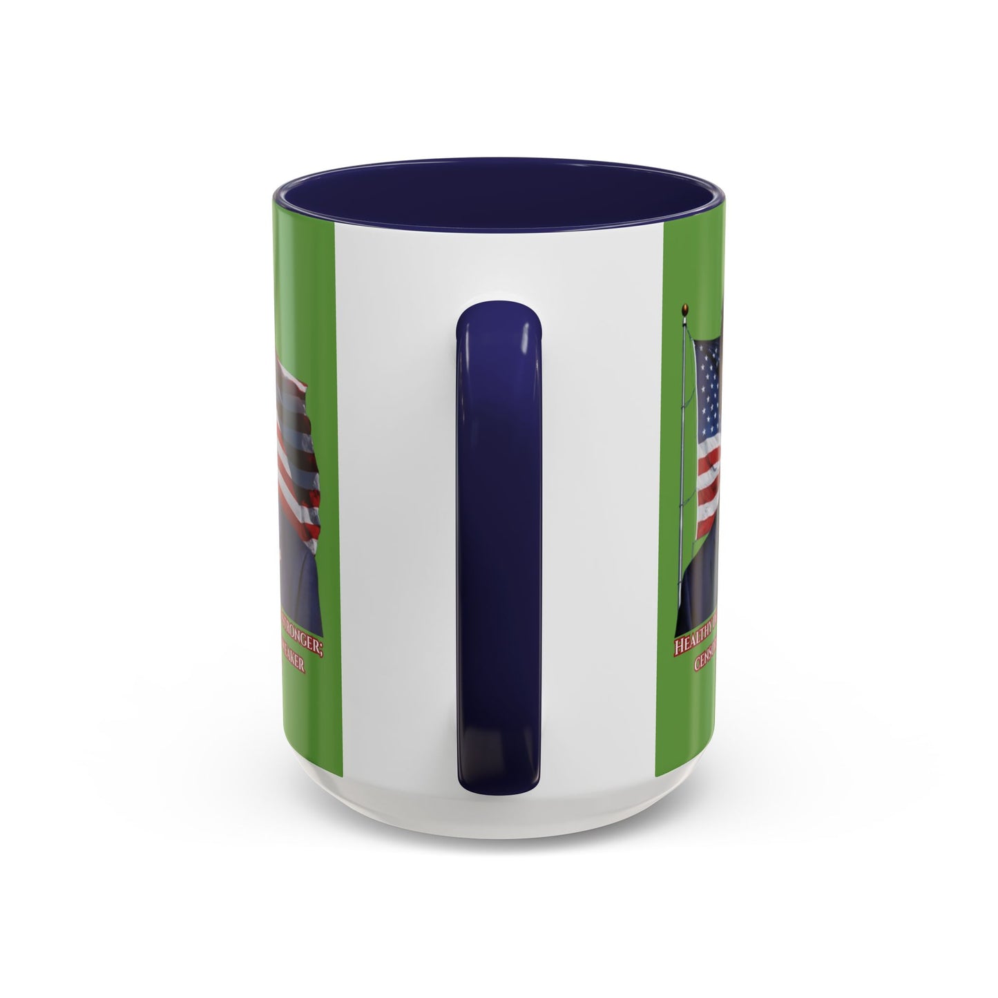 Charlie Kirk, Healthy Debate Green Accent Mug by theGreenDragonTavern.shop