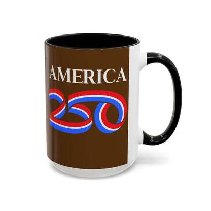America 250 Brown Accent Mug by theGreenDragonTavern.shop