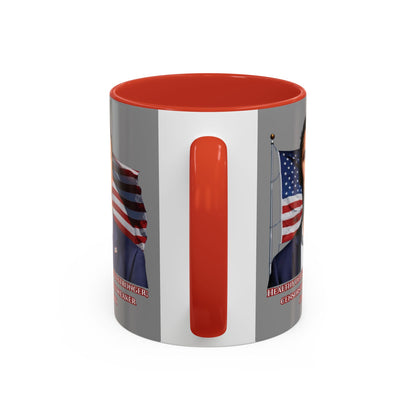 Charlie Kirk, Healthy Debate Grey Accent Mug by theGreenDragonTavern.shop