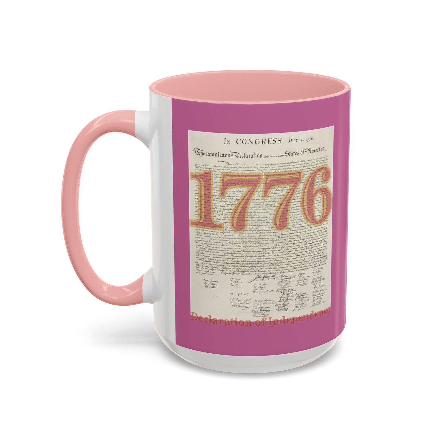 Declaration of Independence Pink Accent Mug by theGreenDragonTavern.shop