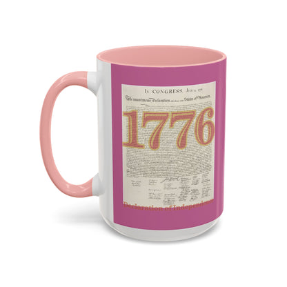 Declaration of Independence Pink Accent Mug by theGreenDragonTavern.shop