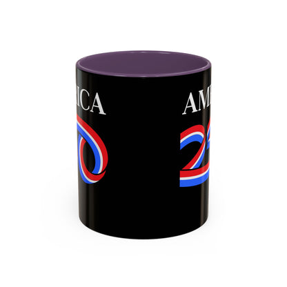 America 250 Black Accent Mug by theGreenDragonTavern.shop