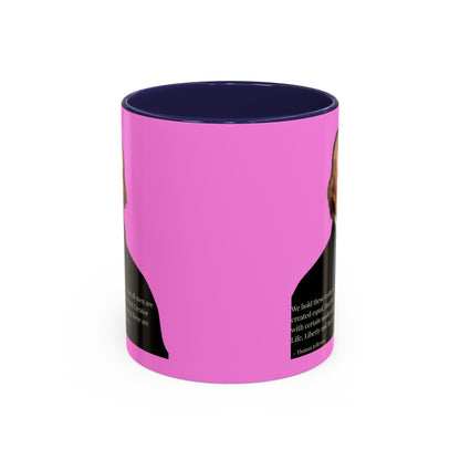 We hold these truths to be self-evident Pink Accent Mug by theGreenDragonTavern.shop