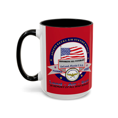 DNASM 2-sided, Founding & Student Art w/Navy Ring Red Accent Mug by theGreenDragonTavern.shop