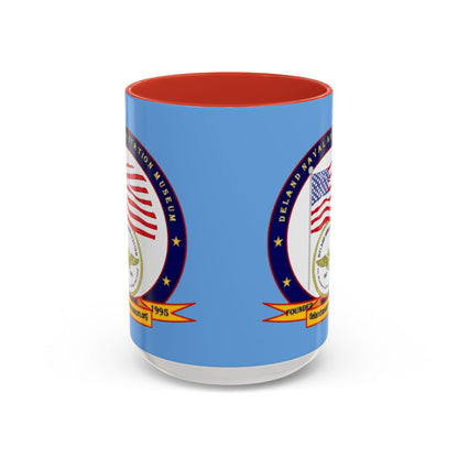 DeLand Naval Air Station Museum Light Blue Accent Mug by theGreenDragonTavern.shop