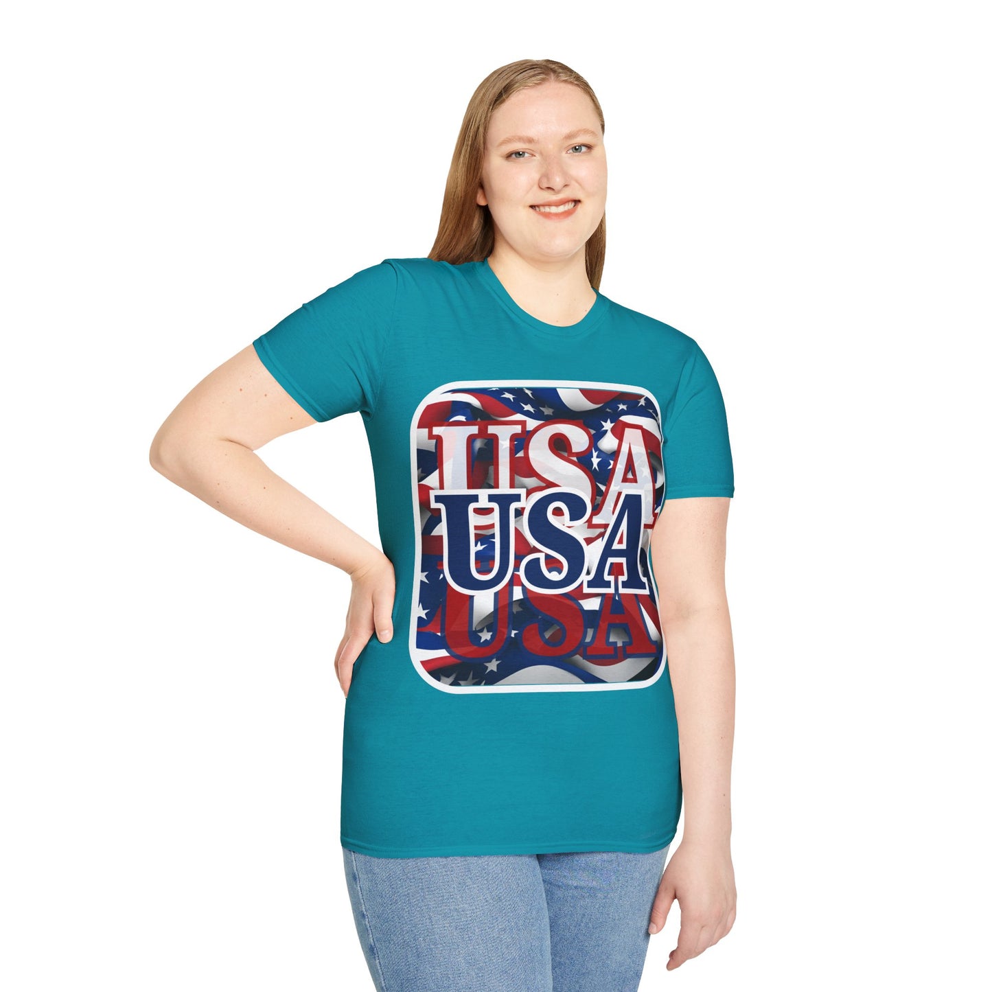 Red White and BLUE USA Patriot Dark colors Unisex T-Shirt by theGreenDragonTavern.shop