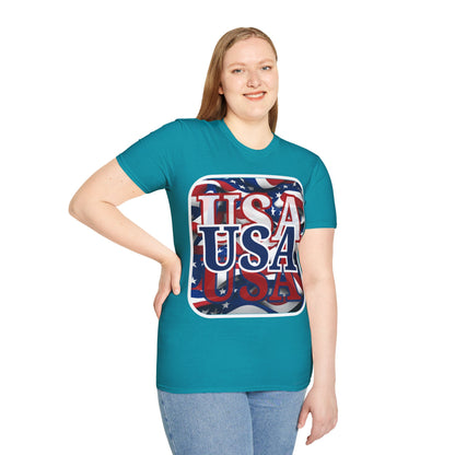 Red White and BLUE USA Patriot Dark colors Unisex T-Shirt by theGreenDragonTavern.shop