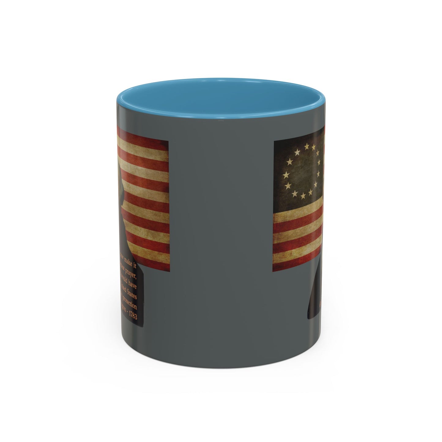 Washington's Earnest Prayer Grey Accent Mug by theGreenDragonTavern.shop