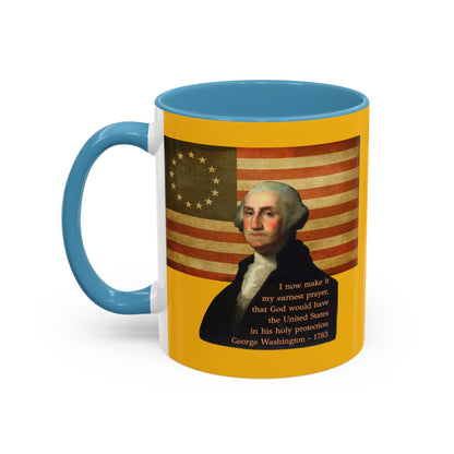 Washington's Earnest Prayer Yellow Accent Mug by theGreenDragonTavern.shop