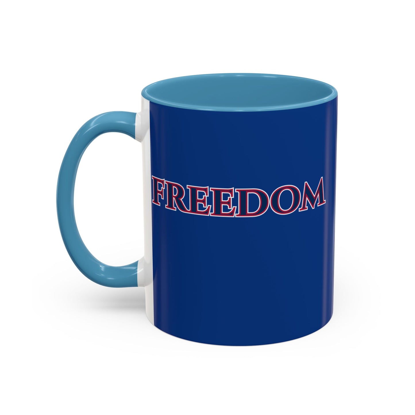Freedom, Dark Blue Accent Mug by theGreenDragonTavern.shop