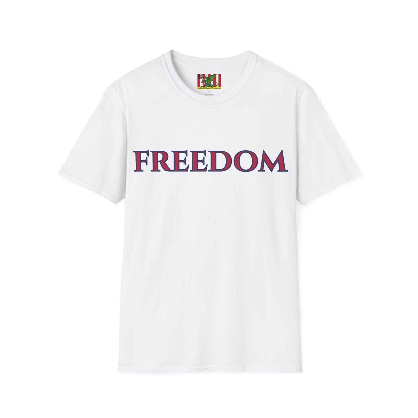 Freedom, Red font, Light colors Unisex T-Shirt by theGreenDragonTavern.shop