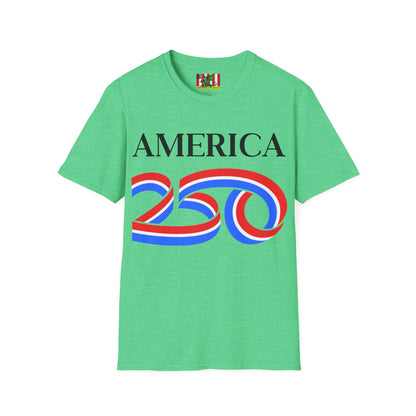 America 250 Black font, Dark colors, Unisex T-Shirt by theGreenDragonTavern.shop