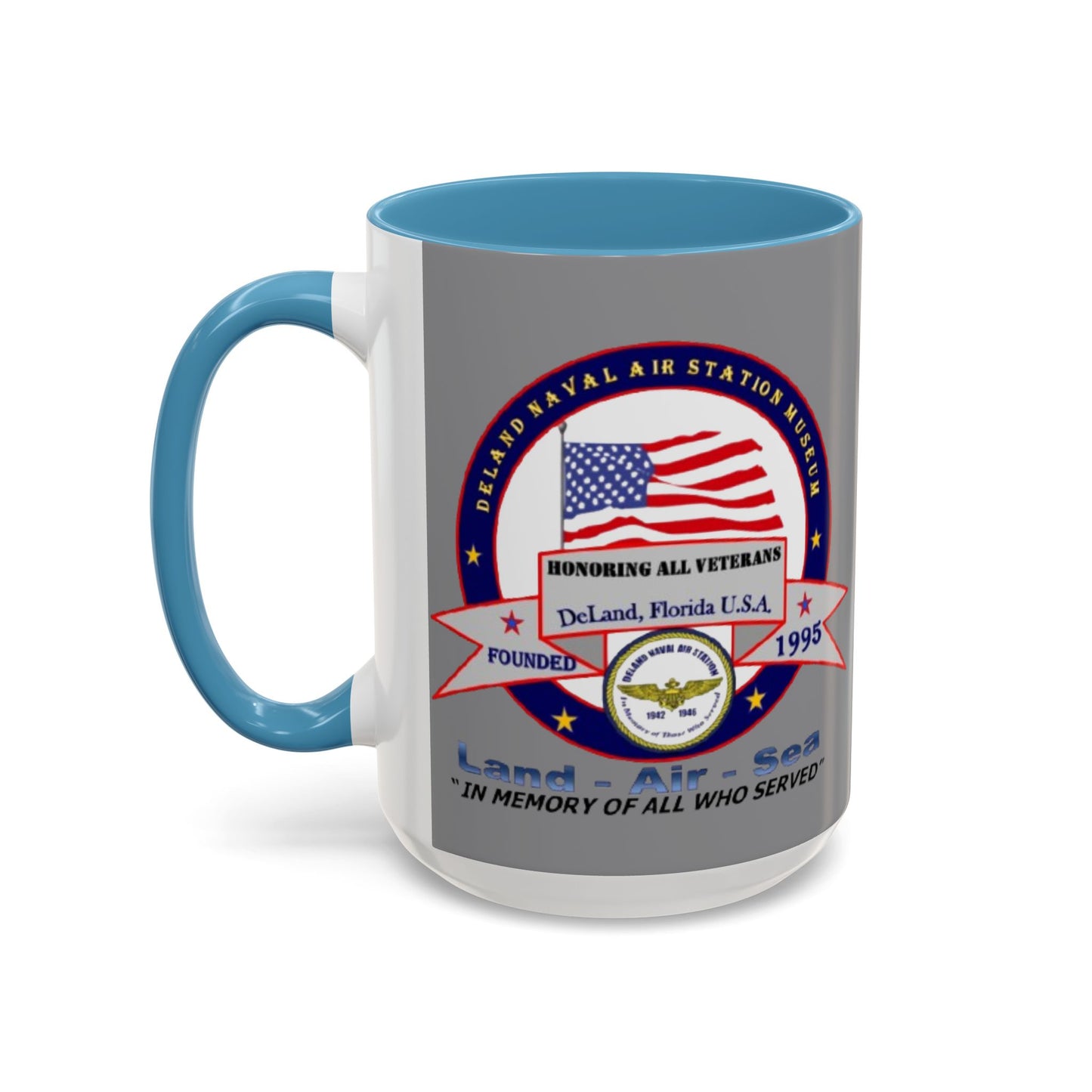 DNASM 2-sided, Founding & Student Art w/WhiteBG Grey Accent Mug by theGreenDragonTavern.shop
