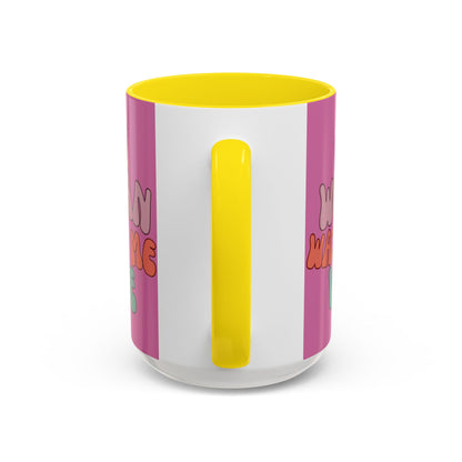 I Am Woman Watch Me Vote Pink Accent Mug by theGreenDragonTavern.shop