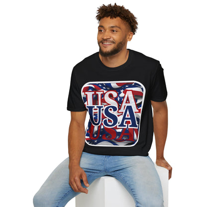 Red White and BLUE USA Patriot Dark colors Unisex T-Shirt by theGreenDragonTavern.shop