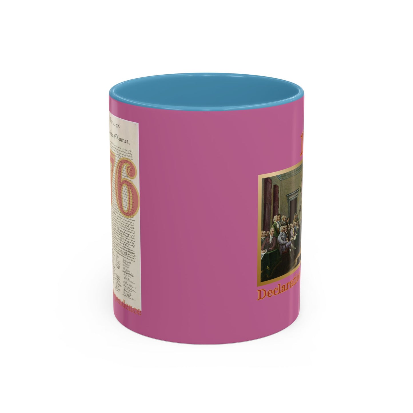 Declaration of Independence Pink Accent Mug by theGreenDragonTavern.shop