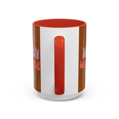 I Am Woman Watch Me Vote Brown Accent Mug by theGreenDragonTavern.shop