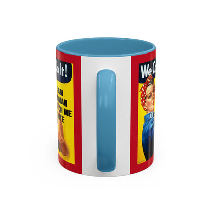 I Am Woman Watch Me Vote Rosie Red Accent Mug by theGreenDragonTavern.shop