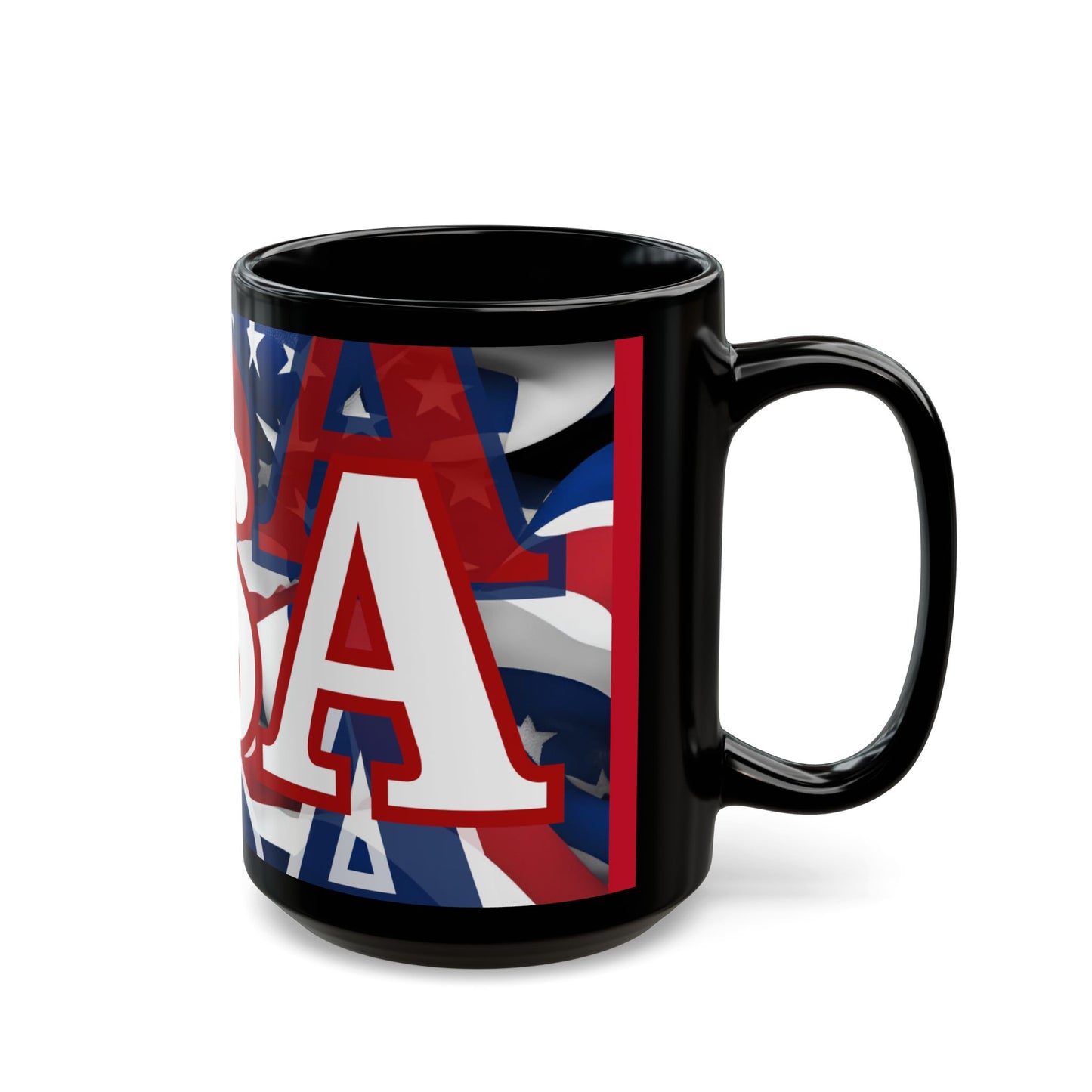 USA! USA! USA White font Patriot Red Mug by theGreenDragonTavern.shop