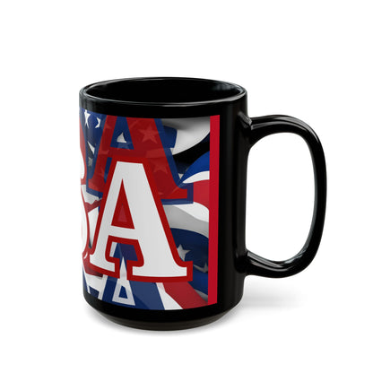 USA! USA! USA White font Patriot Red Mug by theGreenDragonTavern.shop