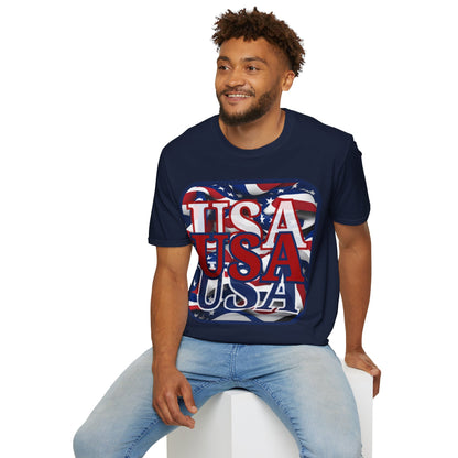 RED White and Blue USA Patriot Dark colors Unisex T-Shirt by theGreenDragonTavern.shop