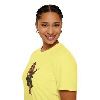 Hula Girl Packin' Heat Light colors Unisex T-Shirt by theGreenDragonTavern.shop