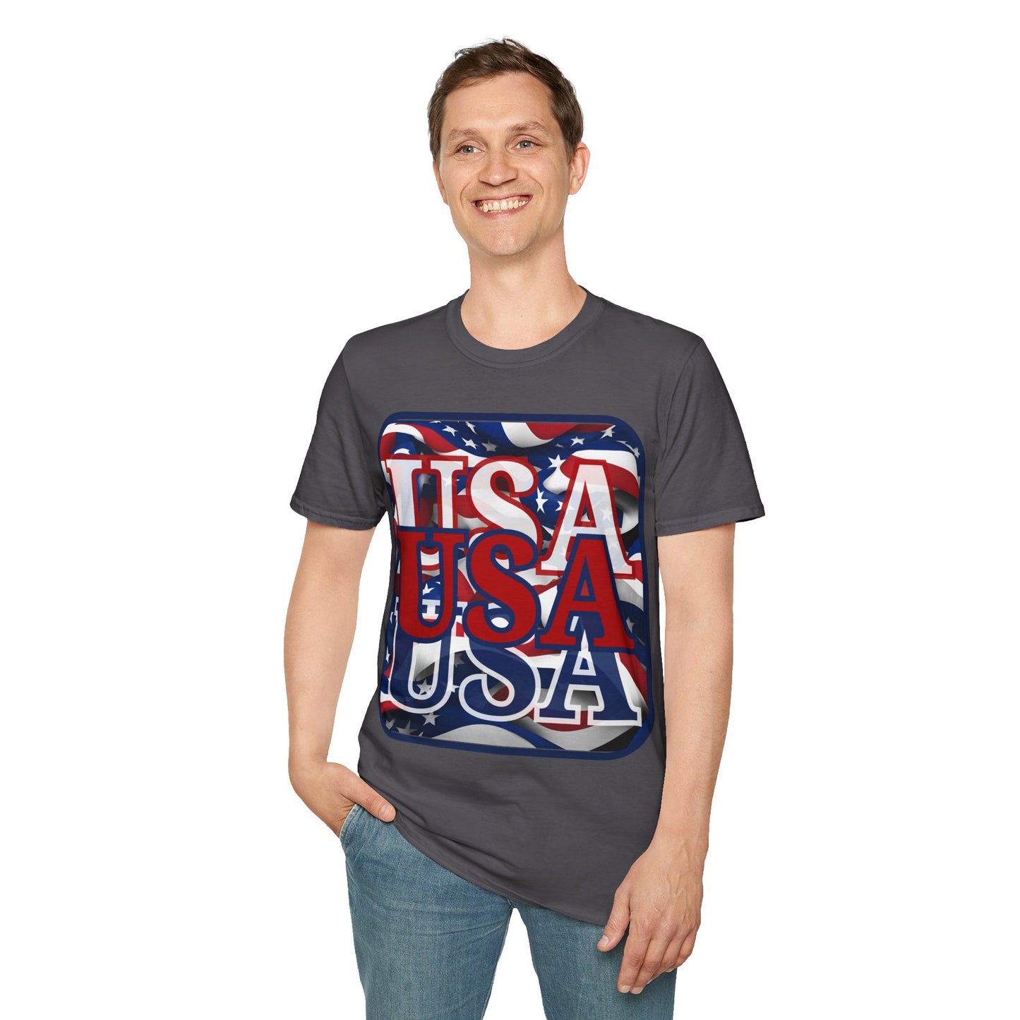 RED White and Blue USA Patriot DKcolors Unisex T-Shirt by theGreenDragonTavern.shop