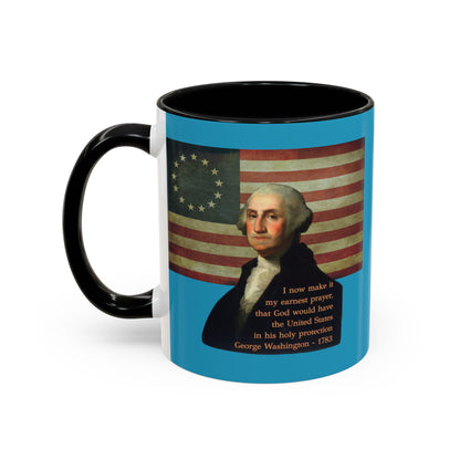 Washington's Earnest Prayer Turquoise Accent Mug by theGreenDragonTavern.shop