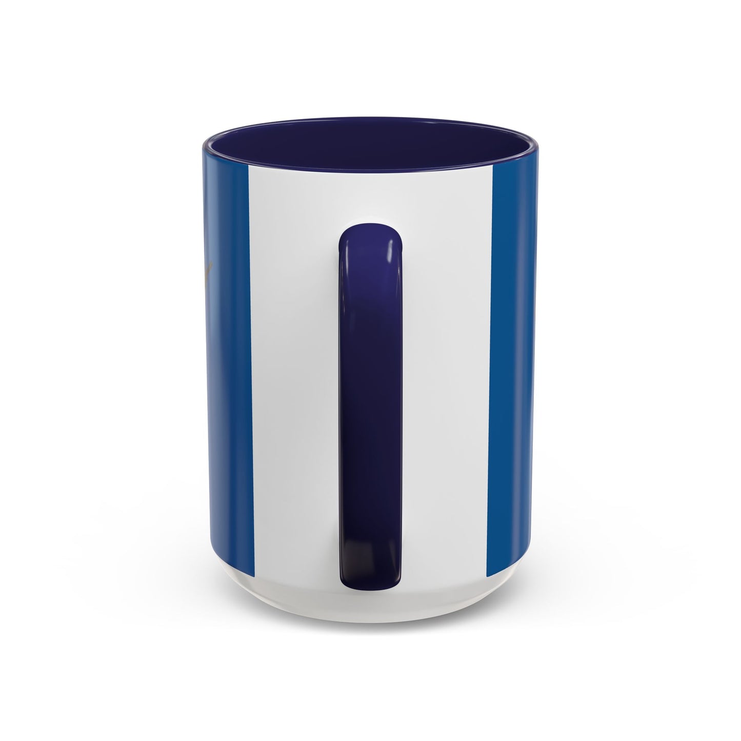 Hula Girl Packin' Heat Dark Blue Accent Mug by theGreenDragonTavern.shop
