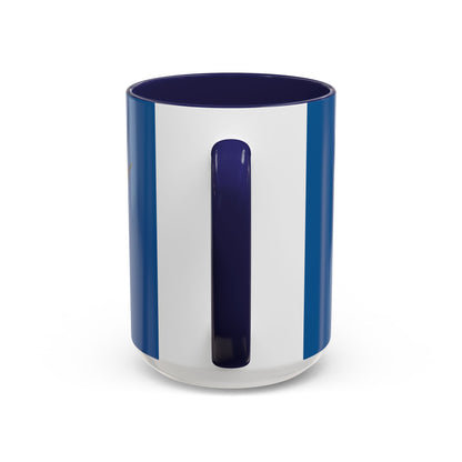 Hula Girl Packin' Heat Dark Blue Accent Mug by theGreenDragonTavern.shop
