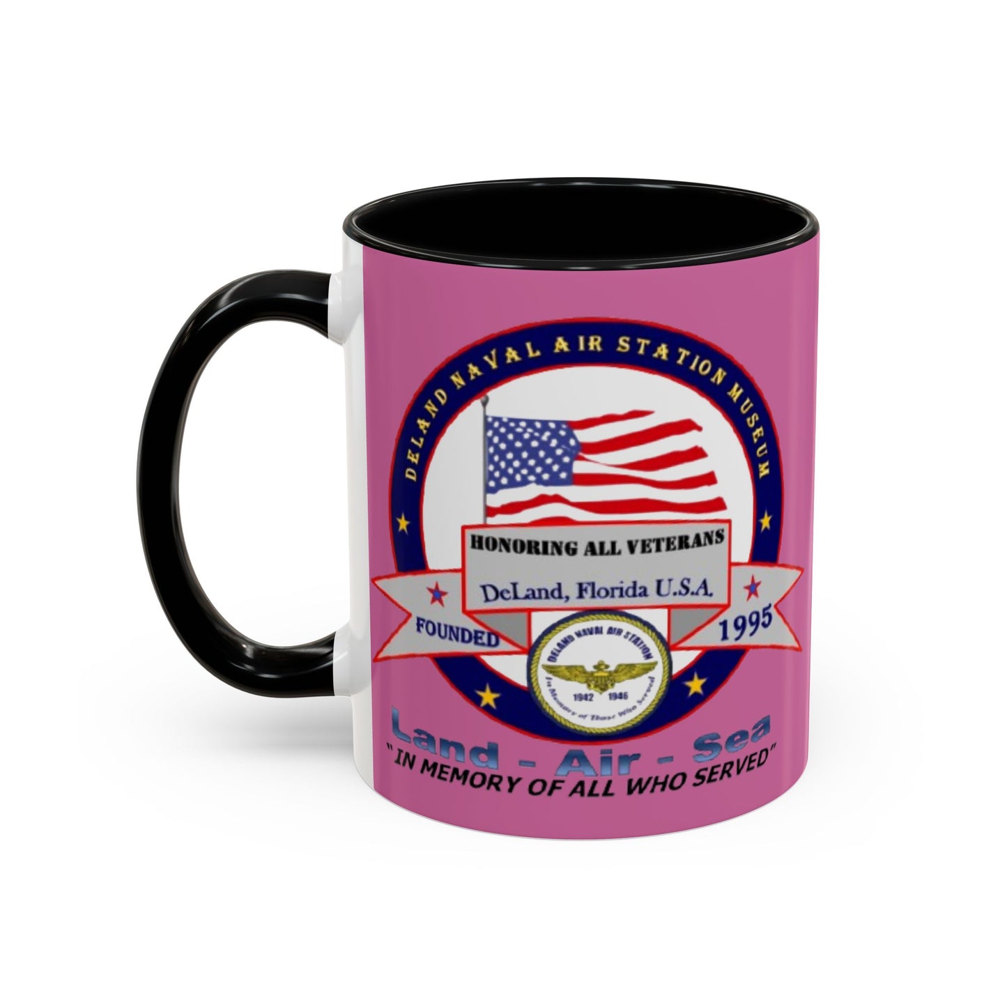 DNASM 2-sided, Founding & Student Art Pink Accent Mug by theGreenDragonTavern.shop