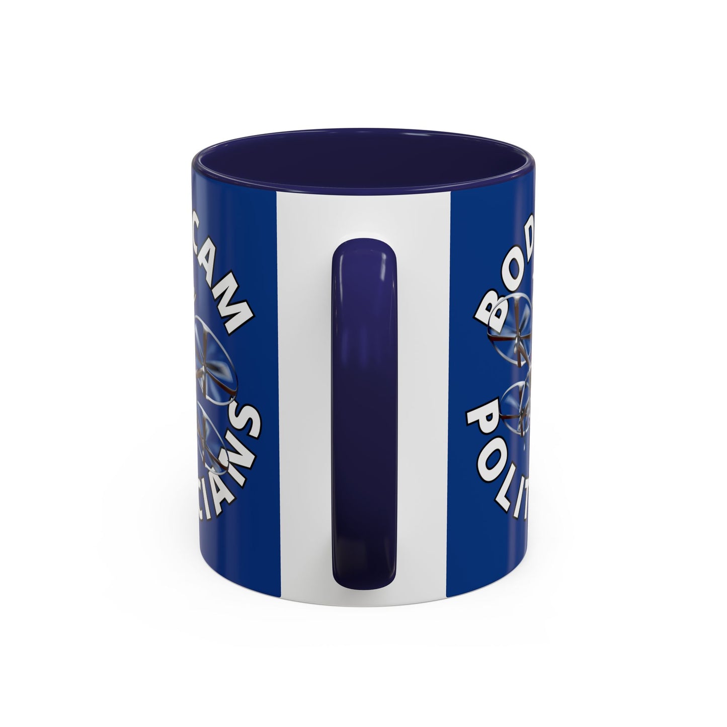 Bodycam the Politicians Drone Dark Blue Accent Mug by theGreenDragonTavern.shop