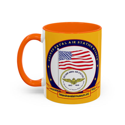 DeLand Naval Air Station Museum Yellow Accent Mug by theGreenDragonTavern.shop