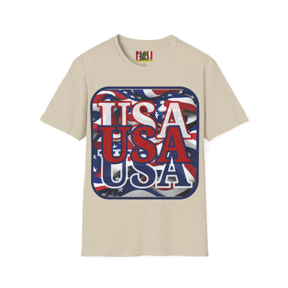 RED White and Blue USA Patriot Light colors Unisex T-Shirt by theGreenDragonTavern.shop