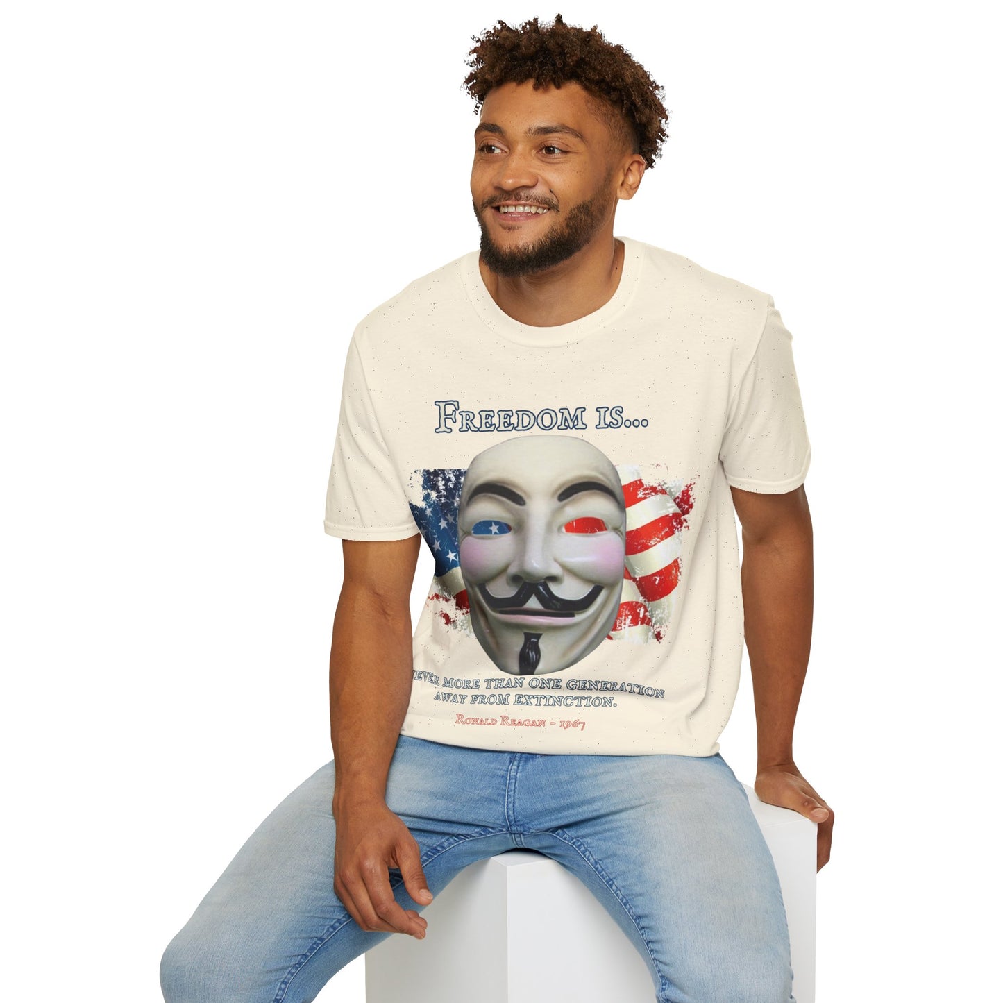 Ronald Reagan Freedom Vendetta Light colors Unisex T-Shirt by theGreenDragonTavern.shop